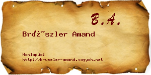 Brüszler Amand névjegykártya